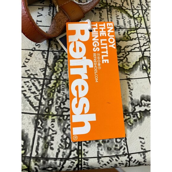 Refresh Womens Vegan Leather Sandals Size 7.5 Tan/Orange Adjustable Straps Comfo - Picture 5 of 5